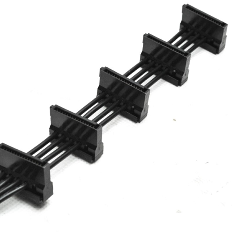4-Pin Ide 1 Tot 5 Sata Power Cable Adapter Splitter Kabels 18 Awg Black Mouwen 40Cm Voor pc Server