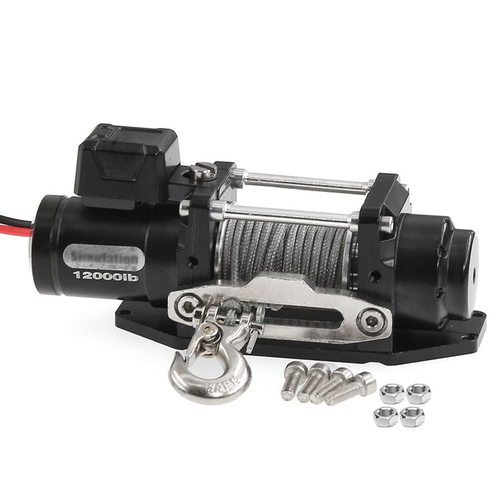 Gesimuleerde Metalen Elektrische Lier voor 1/10 RC Crawler Auto SCX10 Traxxas TRX4 Defender RC4WD D90 D110 TRX6 Verbeterde Onderdelen