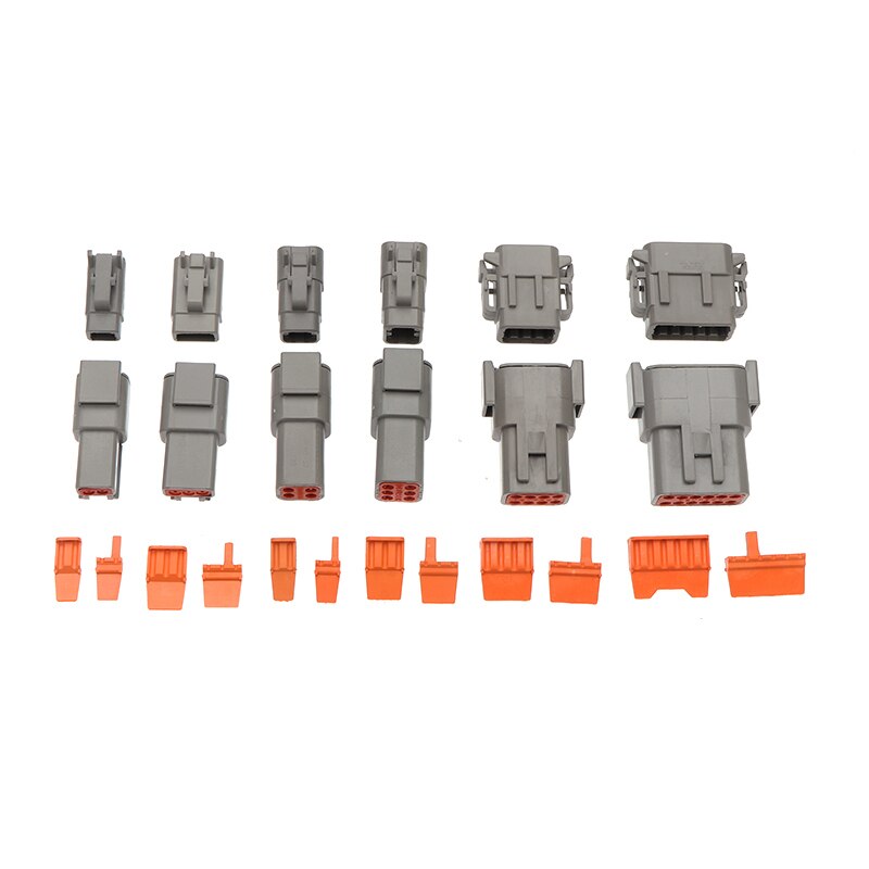 16 Set Waterproof Electrical Connector Kit Metal Terminal Aluminum Plastic Ecu Housing Automotive Sealed Plug with 2-12 Pins