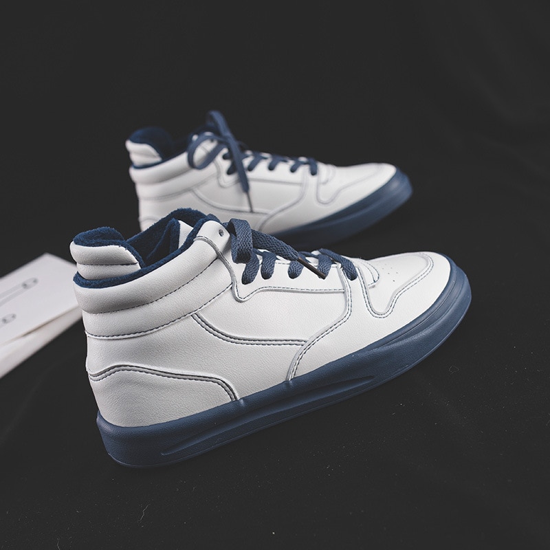 Dames sneaker schoenen dames winter warme casual sneakers pu comfortabele dames vulkaniseren schoenen warm: Beigeblauw / 6.5