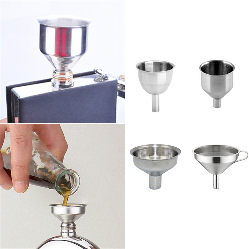Mini Stainless Steel Bar Wine Flask Funnel Small Mouth Funnels For Filling Hip Flask Beer Liquid Bar Tools Consistent