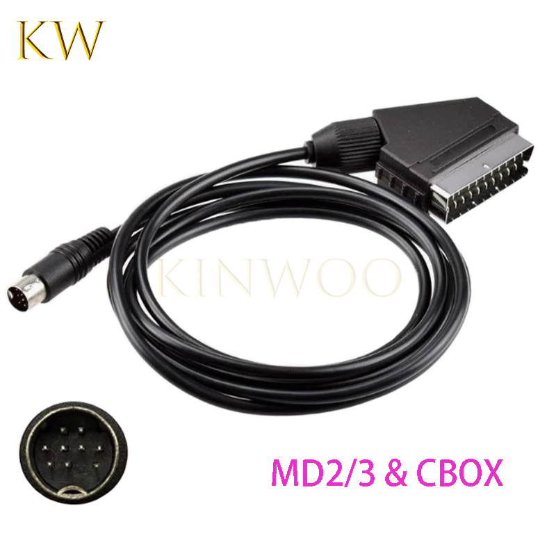 El más Cable convertidor de vídeo RGBS a EUR SCART para SS / MD2/3 / MVS Neo Geo consola de juegos NES reproductor de DVD RGB AES Cable CD Neogeo: Negro