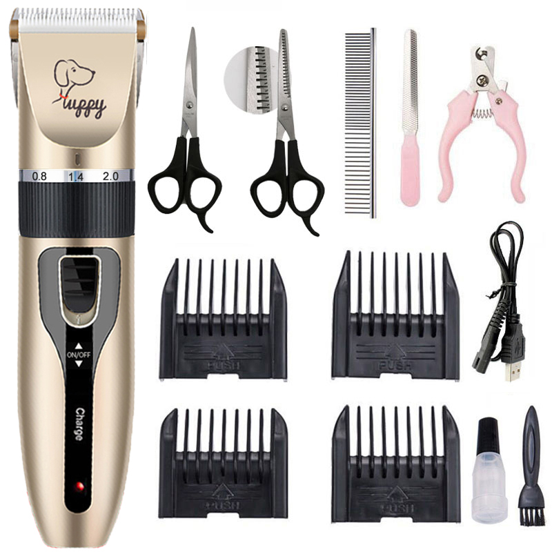 2022 Electric Dog Clippers Pet Cats Hair Clipper Animals Grooming Haircut Cutter Shaver Trimmer Set Rechargeable: WG BLACK CUT