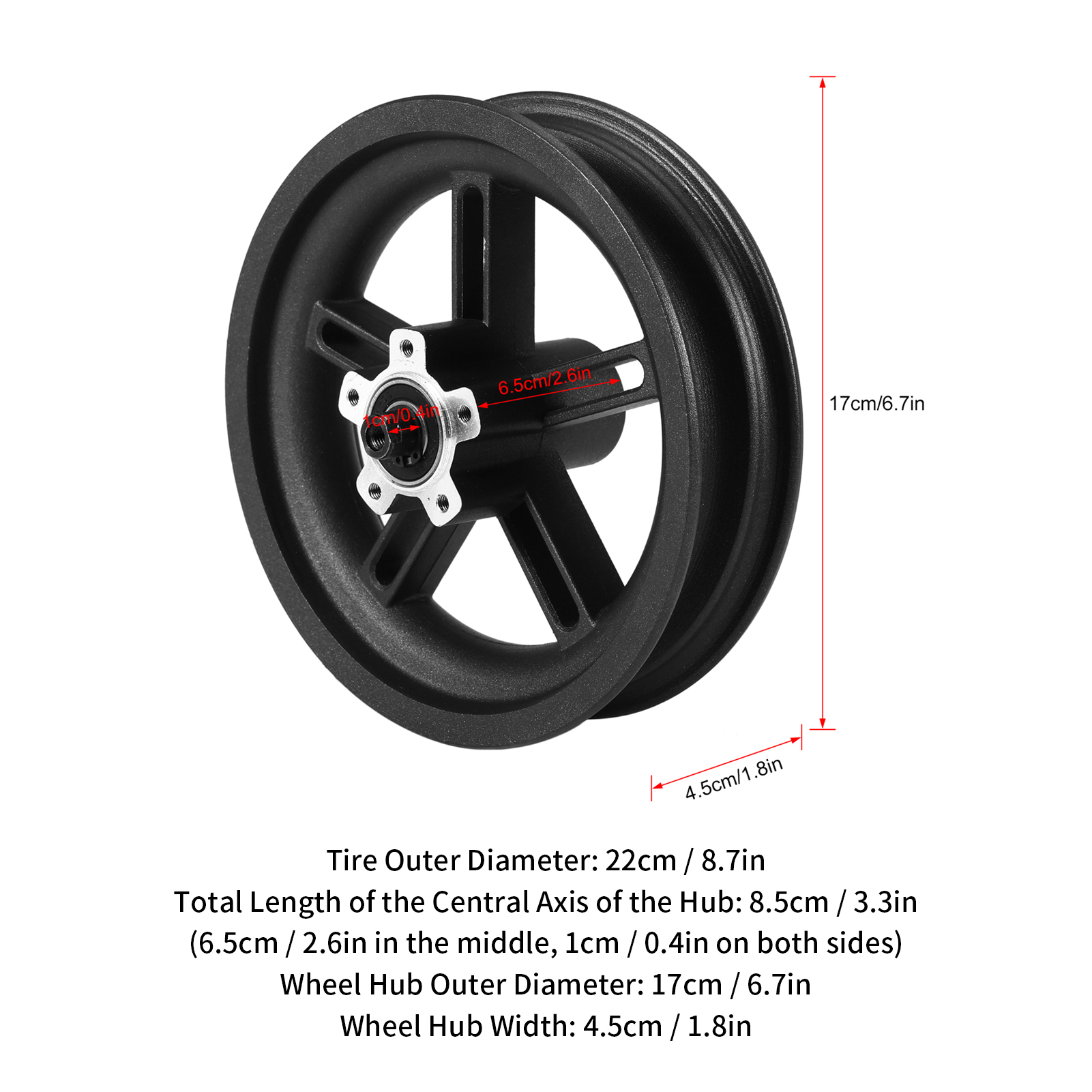 8.5 Inch Achterwiel Montage Rubber Demping Pneumatische Zware 8 1/2X2 Scooter Achterband voor M365 Elektrische Scooter: Default Title