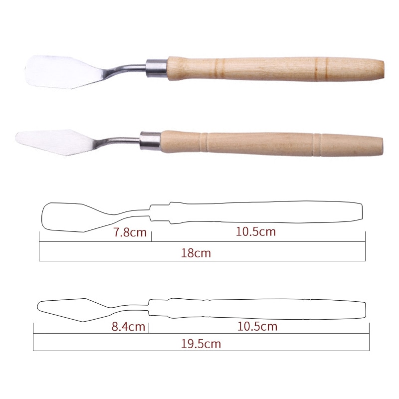 Stainless Steel Knife Palette Paint Tools Mixed Scraper Spatula Art Supplies for Artist Canvas Oil Paint