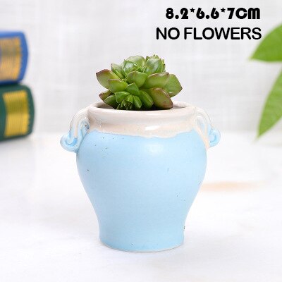 Huisdecoratie miniatuur model bloempotten glazuur asymmetrie bloemenvaas bureaudecoratie ornamenten beeldjes keramische pot: G