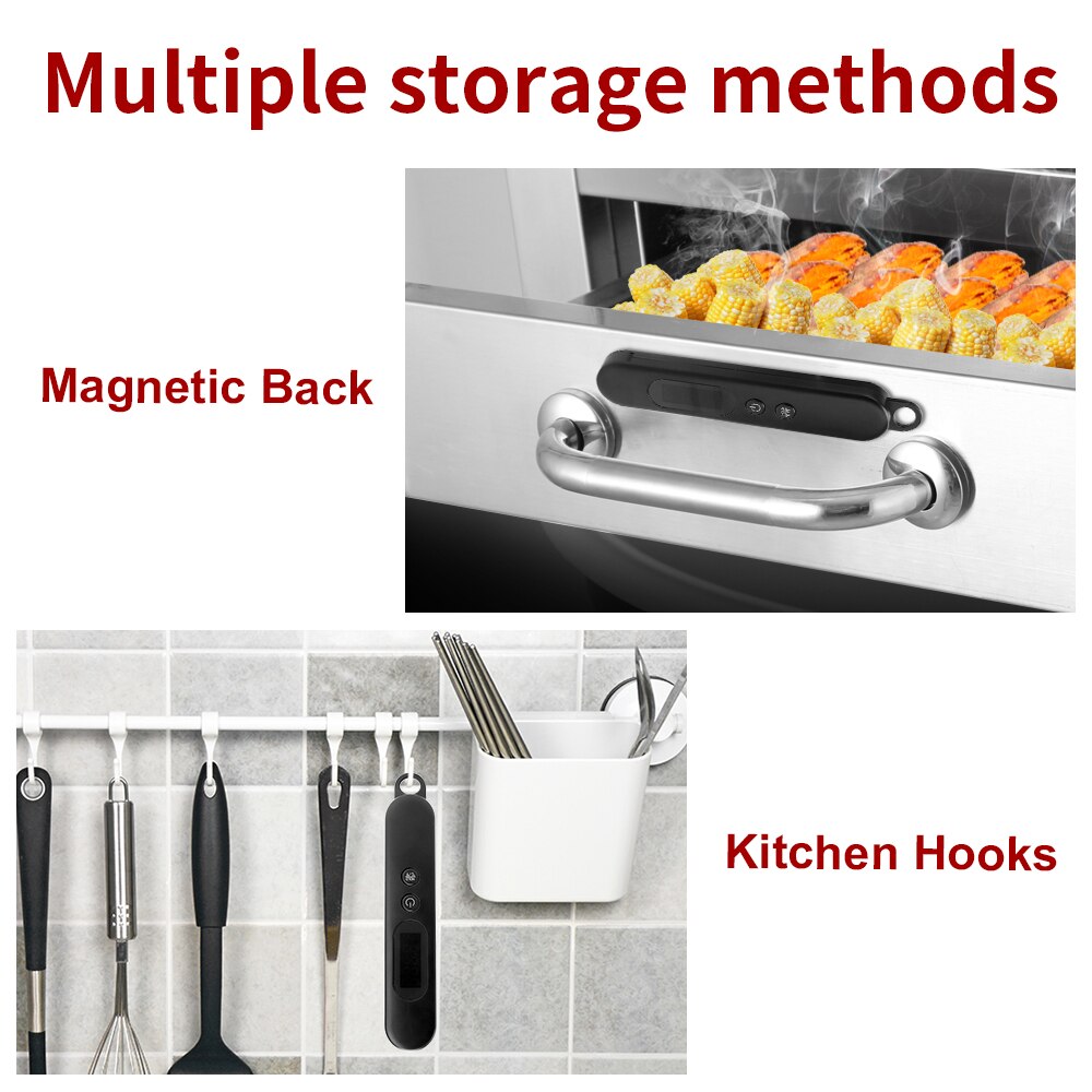 Folding Digital Meat Thermometer Probe Wireless Instant Read Kitchen Cooking Food Thermometer Long Stainless Steel Probe for BBQ