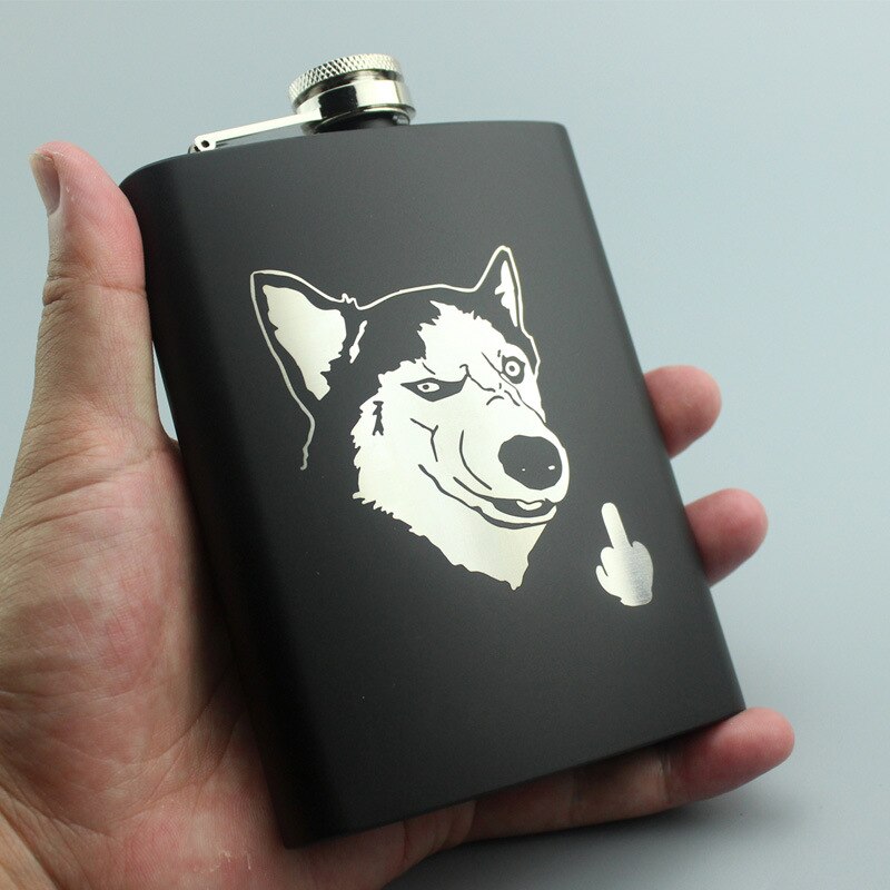 8oz Stainless Steel Hip Flask Black Paint Alcohol Flagon Whiskey Wine Bottle Travel Drinkware For: Style 7
