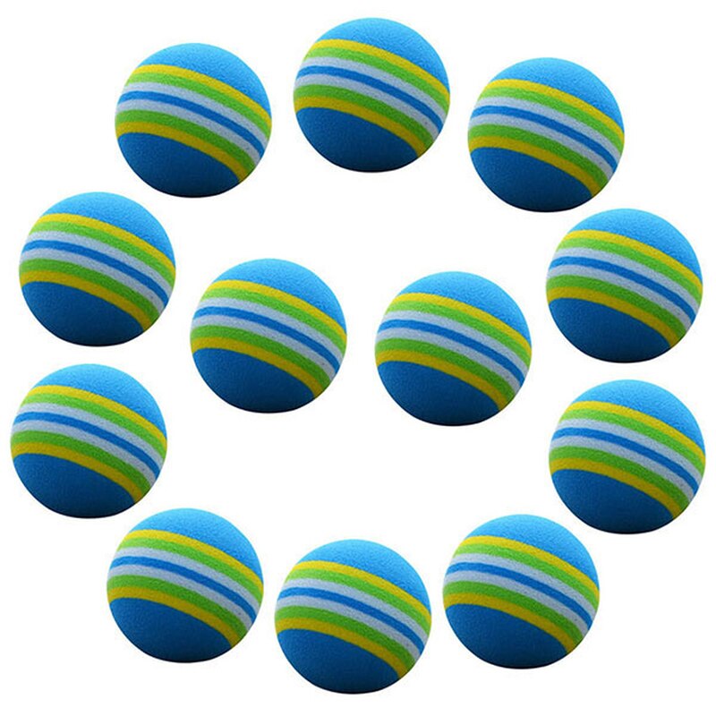 Blauwe streep kleurenbal golf indoor bal sponsbal golf zachte schuimballen gestreepte spons oefenbal gekleurde golfballen 42mm