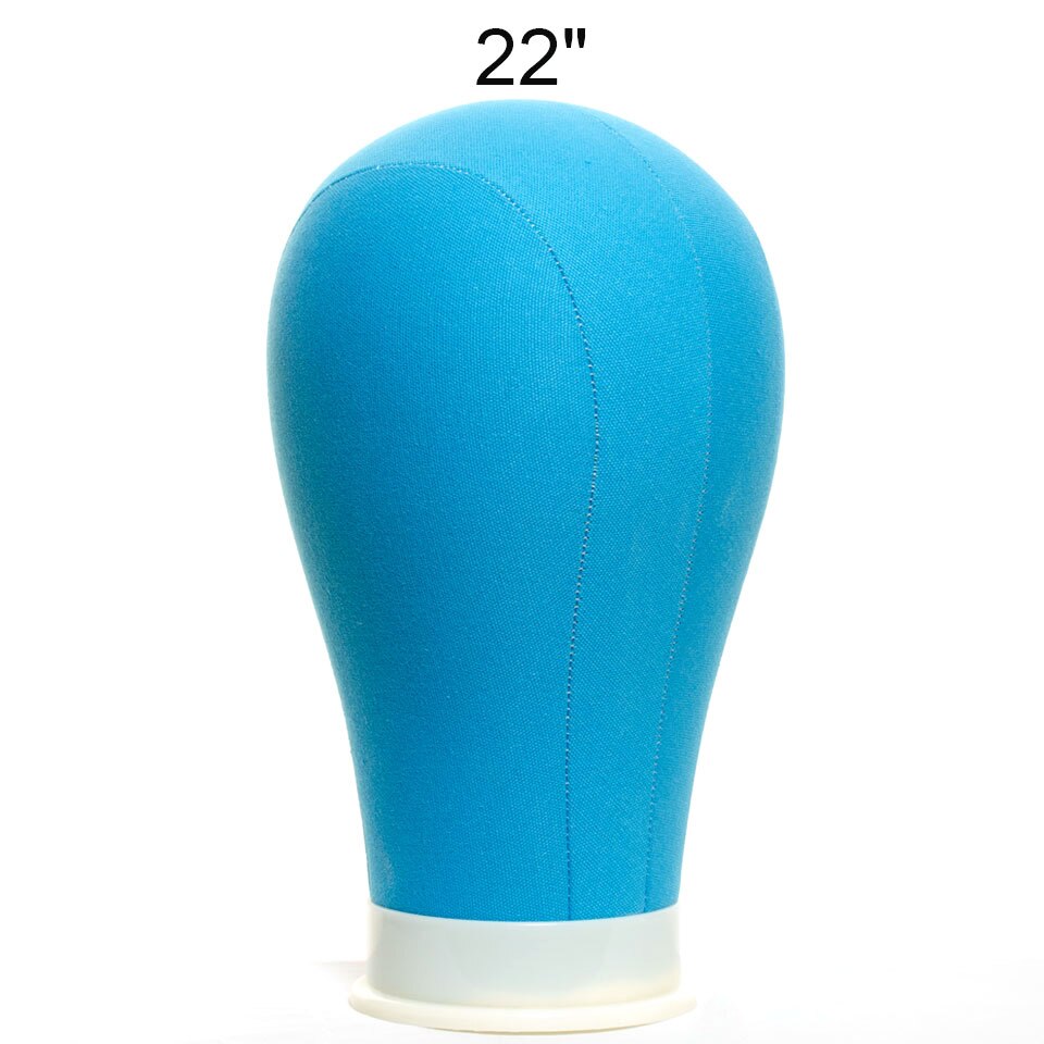 Yellow Block Canvas Manikin Head Wigs Mannequin Head Displaying Making Styling Model Manikin Head For Making Sew in wigs: Light Blue 22 inch