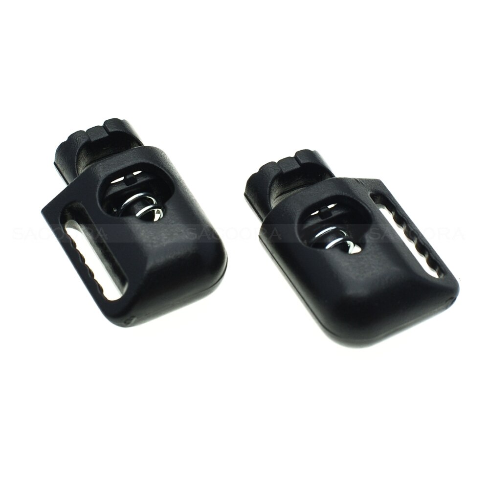 Plastic Cord Lock Stopper Toggle Cilp Black For Garment Accessories