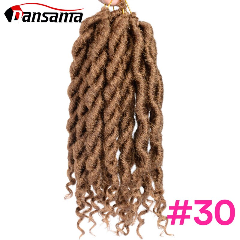 Dansama Godin Faux Locs Haak Hair Synthetisch Haar Gehaakte Vlechten Hair Extensions 12 Inch Blond Zwart Ombre Voor Vrouwen Mannen: #30 / 6 Stks/partij