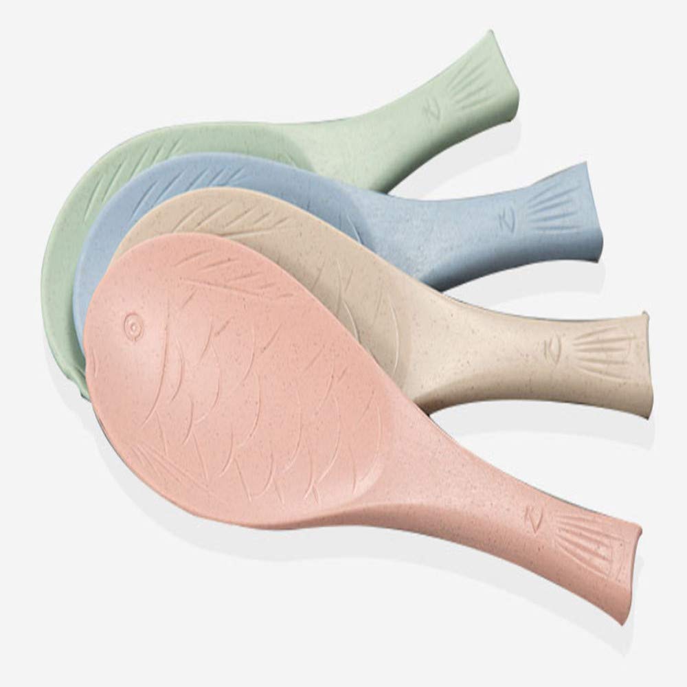 Cute trigo utensilios de cocina pescado cucharada antiadherente arroz paleta cuchara para la comida Mesa accesorios para servir