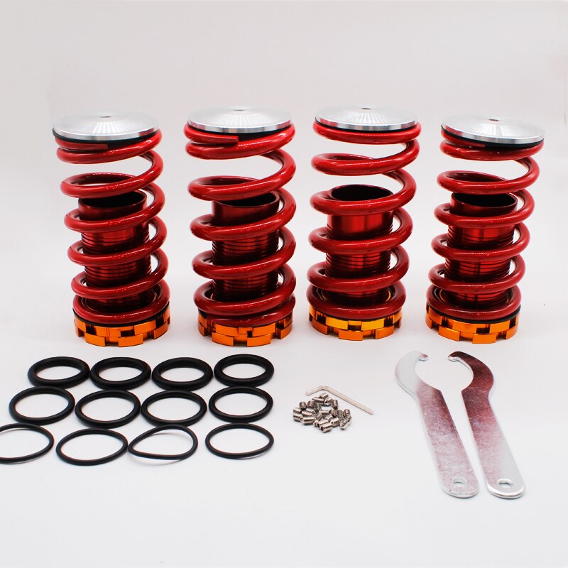 DEFT Aluminum Coilover Springs Kit For Honda Civic 88-00 Red Available Coilover Suspension Springs High Performance Adjustable