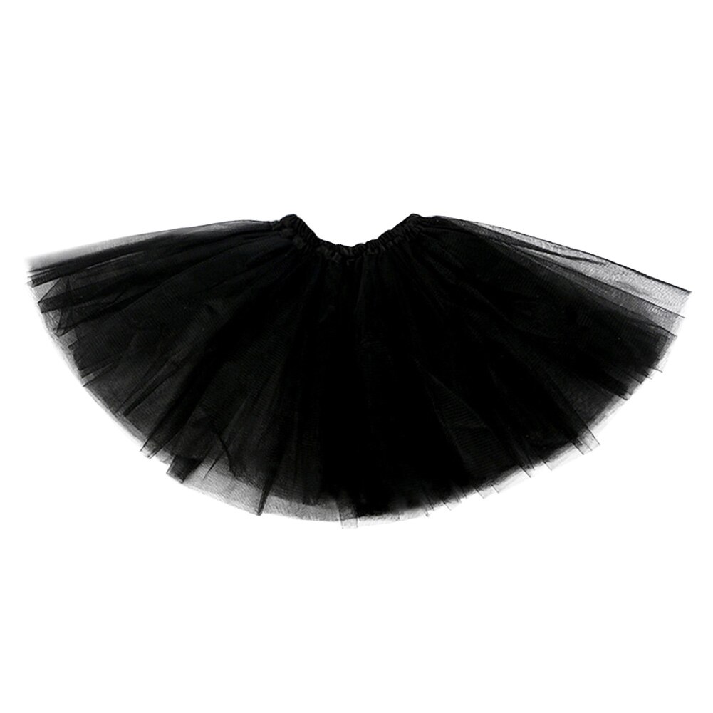 Tutu Skirt Children Mesh Ballet Dress Up Tulle Dance Party Skirts Girls Ballet Dress Kids Gymnastics Ballet Costumes: Black