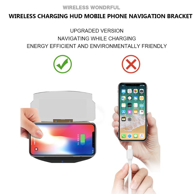 Universal HUD Car GPS Navigation Projection + Mobile Phone Stand Head Up Display