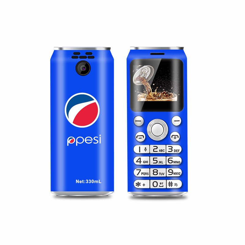 Mini mobiele telefoon kleine mobiele telefoons dual sim  mp3 bluetooth dialer studententelefoon kinderspeelgoed: En sleutel voeg 8gb sd toe / Blauw