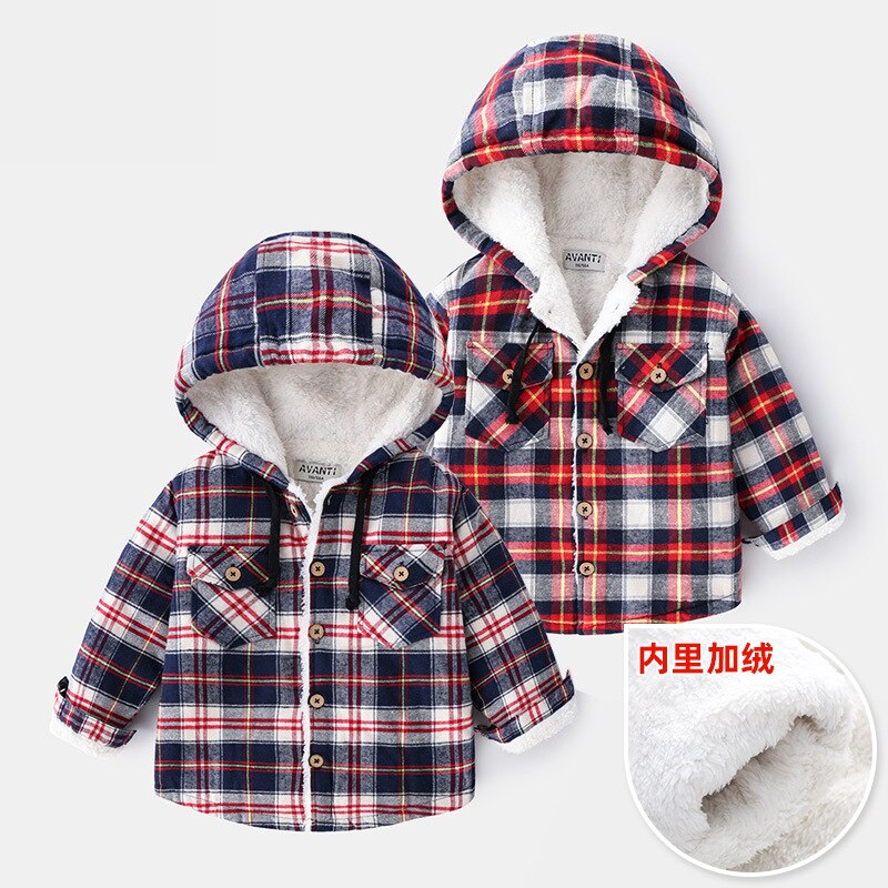Nuovo 2020 ragazzi ispessimento invernale giacche calde stampa scozzese cappotto con cappuccio bambini bambini giacca a vento giacca soprabito Casual abbigliamento esterno