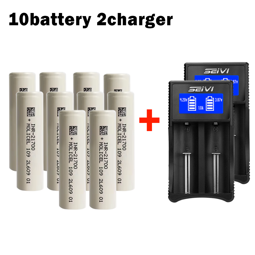 1-10 pcs inr 21700 battery 21700-50e 3,7 v 5000 mah super large capacity lithium-ion battery 5000 mah rechargeable batteries + charger