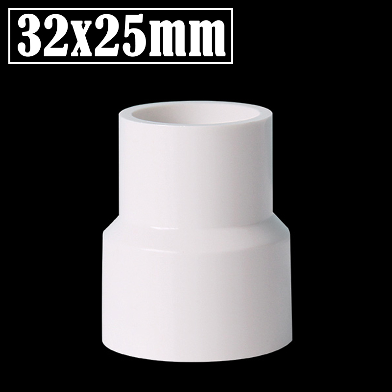 2 Stks/partij 20/32/40/50 20/25/32/40Mm Pvc Rechte Verminderen Connectors aquarium Fish Tank Adapter Tuin Watering Buis Connector: Zilver