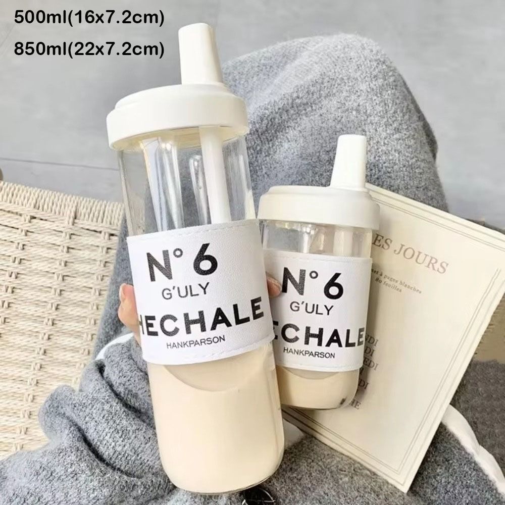 500/850 ml Waterflessen Sap Melk Plastic Beker met Deksel Stro Bubble Thee Koffiekopjes Transparante Grote Capaciteit drinkware