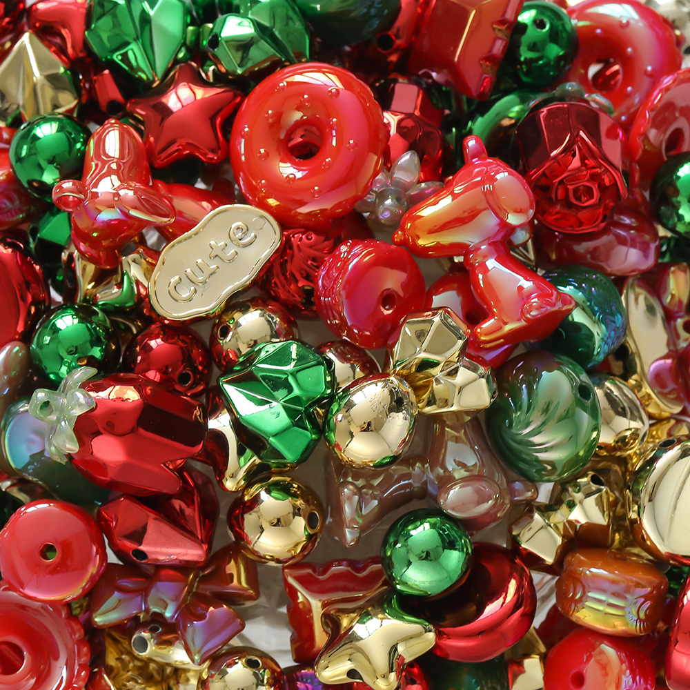 20 gramos, cuentas mezcladas acrílicas de 12 ~ 50mm, cuentas espaciadoras sueltas para fabricación de joyería, accesorios para pulseras, collares y pendientes DIY: Castaño