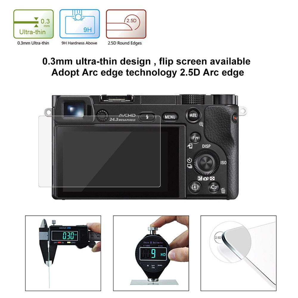 LCD Screen Protector Tempered Glass Film Cover For Sony Alpha A6000 RX100 A77 A6500 0.3MM Ultra-Thin 2.5D Scan Camera tempered