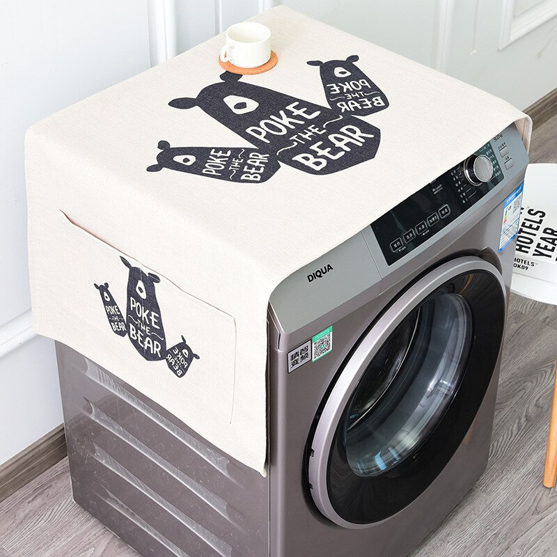 Cover Grace Linnen Wasmachine Deksel Koelkast Stofkap Automatische Wasmachine Covers Home Organisatie En Opslag: 4