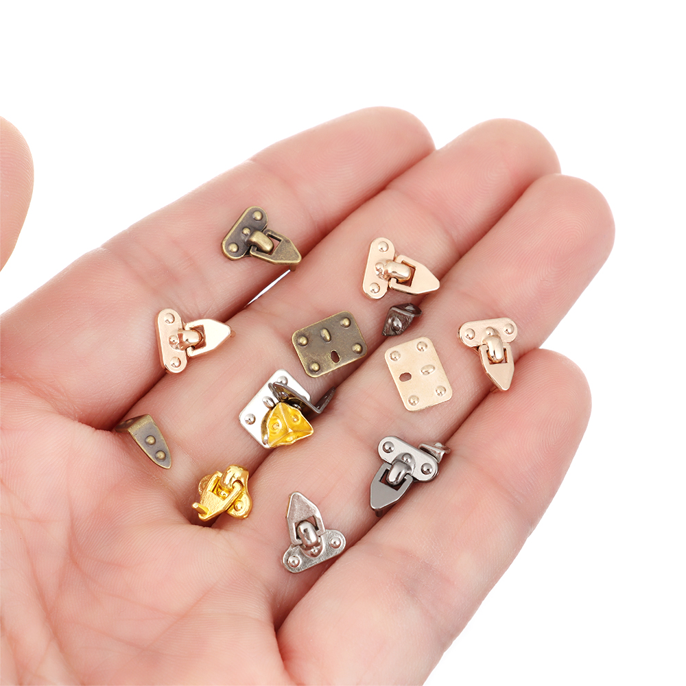4 pçs/set mini artesanato de metal diy manual boneca sacos mala caixa peças caso protetor canto bagagem tronco caixa bloqueio acessórios