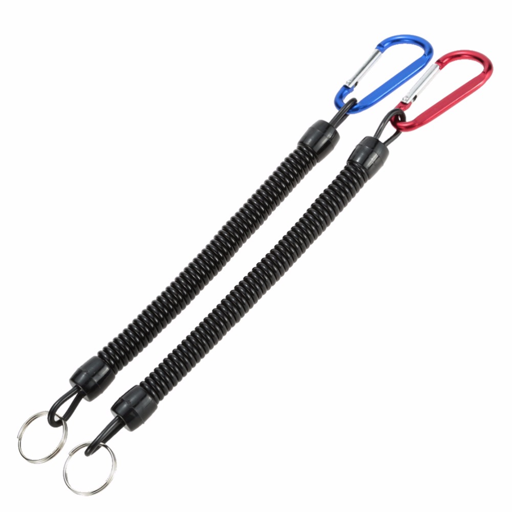 2 uds bote de pesca en Kayak soga de seguridad pesca Rod pinzas para pescado labio puños abordar herramienta cordones de protección cuerda con mosquetón