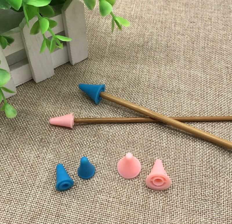 10 piezas de plástico de Color caramelo pequeños protectores de puntos de gran tamaño tapones de ganchillo artesanales herramienta de costura para aguja de tejer de goma
