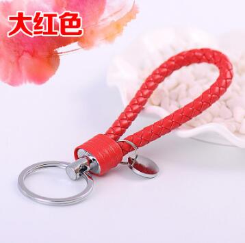 Double Loop Rhinestone Crystal Keychain Horseshoe Buckle Metal Car Key Pendant General Multicolor Hanging: Red 2