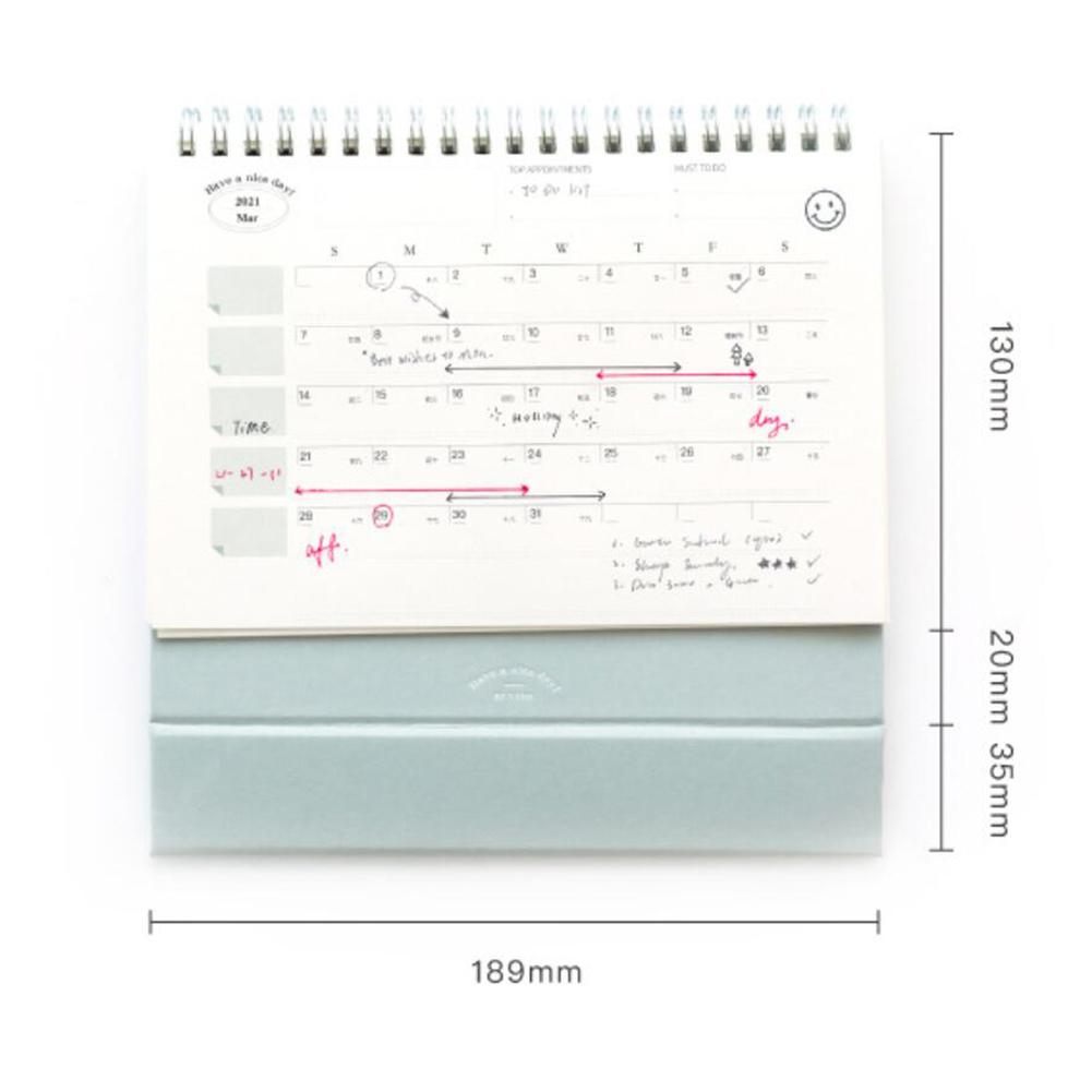 Skrivebords kalender sammenfoldelig desktop stående månedlig kalender flip type helårs kalender til brug fra oktober til december