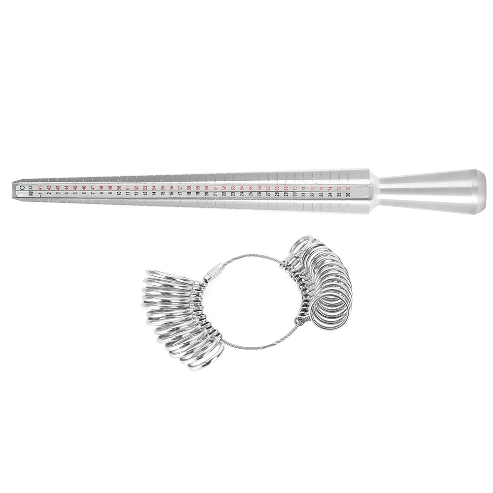 Standard Finger UK Ring Sizer Gauge / Ring Mandrel Sizing Measuring Stick Jewelry Size Metal Silver Measure Tool Equipments