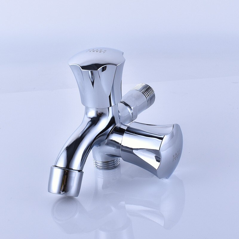 Zinc Alloy Chrome Double Faucet Wall Mount Washing Machine Mop Faucet Multi-Function Outdoor Balcony Water Tap Laundry Bibcock