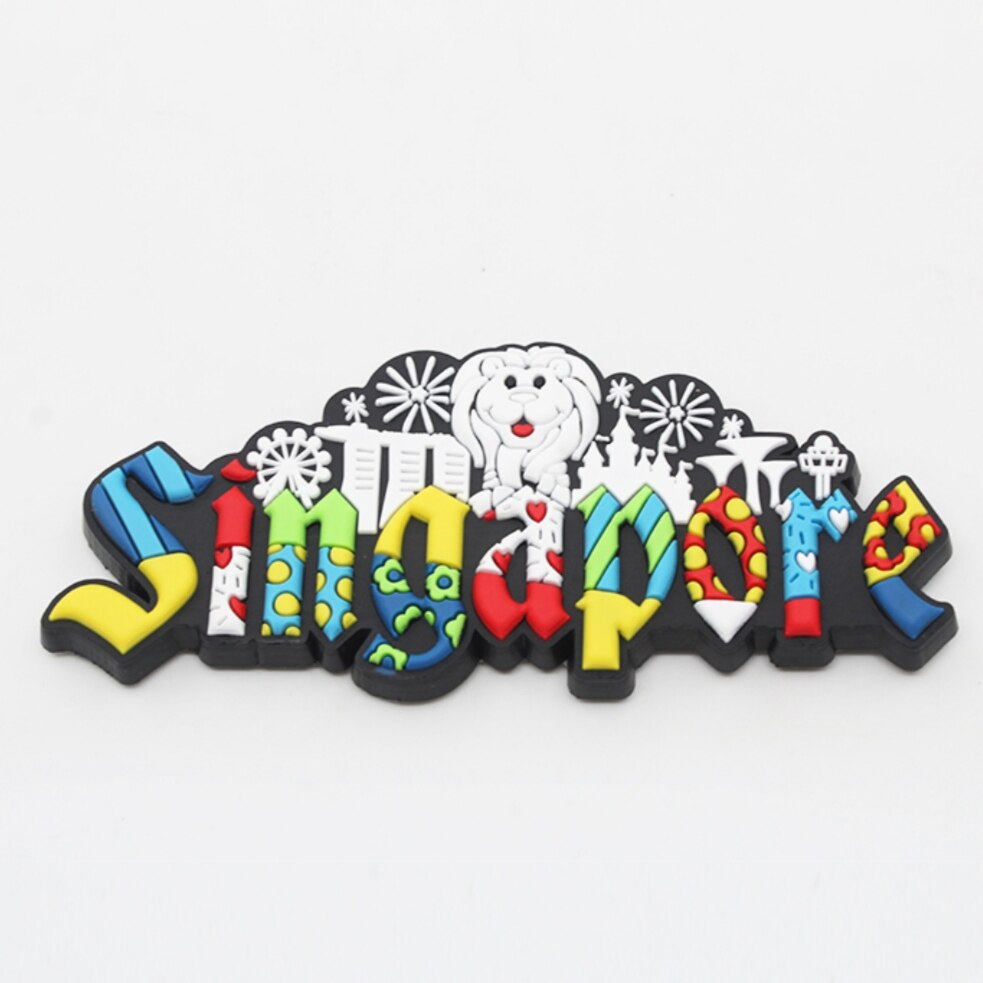 Singapore Rubber Fridge Magnet Tourist Souvenirs Refrigerator Magnetic Stickers Travel collection: B1229 (3)