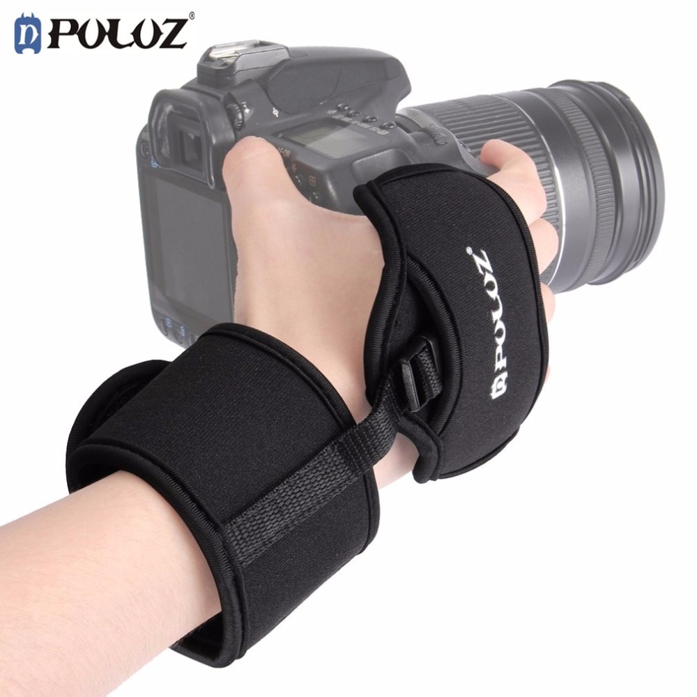 PULUZ Zachte Neopreen Camera Strap Hand Grip Polsbandje 1/4 Inch Schroef Plastic Plaat voor Canon Nikon Sony Camera Accessoires