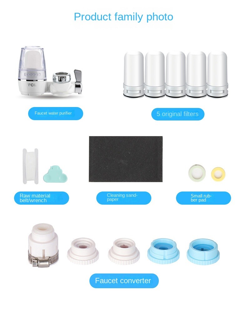 Water purifier household water purifier faucet filter purifier pre-filter kitchen appliances: 1 machine 5 cores