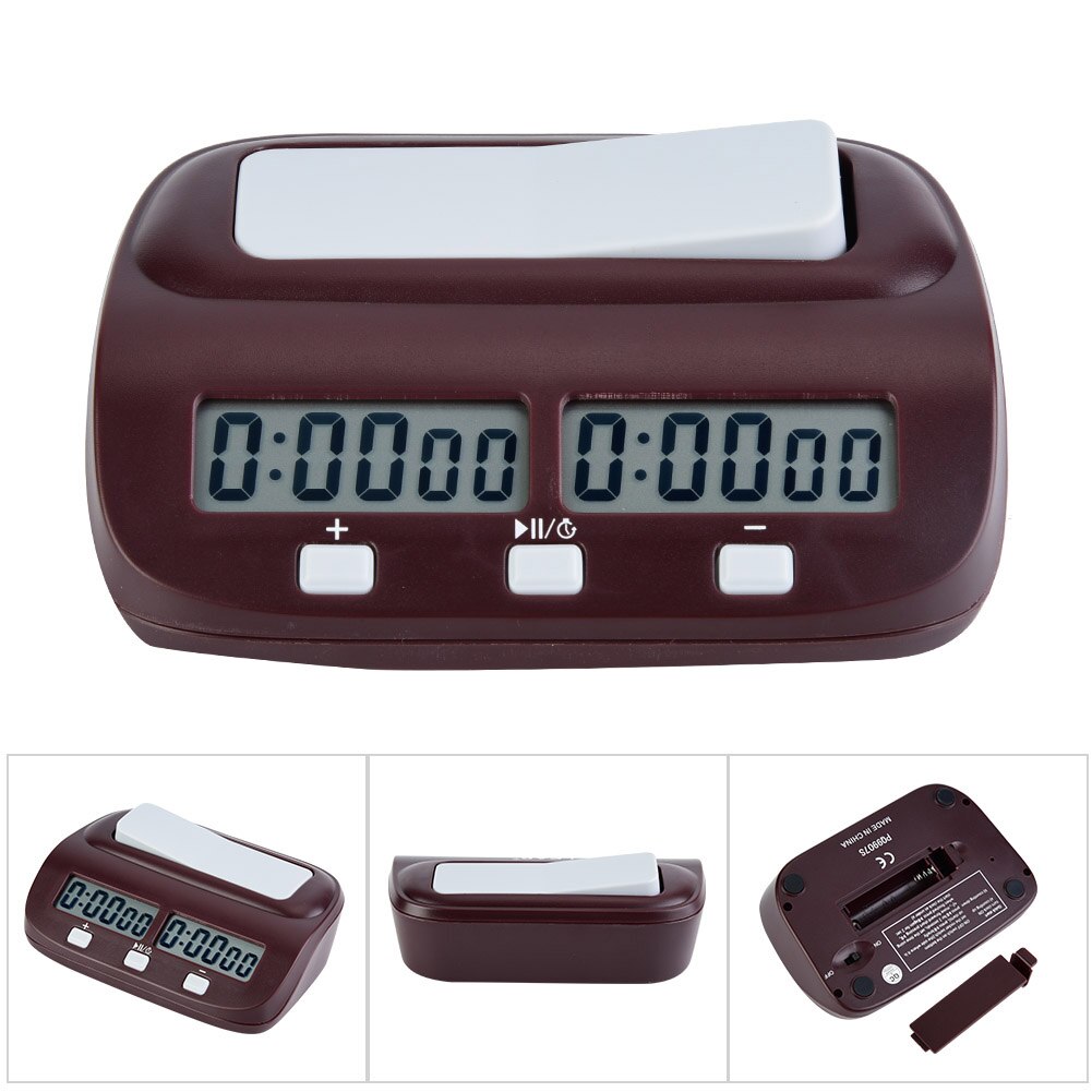 Spring digital skak ur brætspil sæt timer kinesisk skak spil elektronisk håndholdt mand brik master