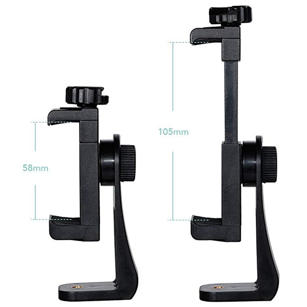 Rainwayer Tripod Mount Adapter Cell Phone Clipper Holder Vertical 360 Rotation Tripod Stand for iPhone X 7 Plus Samsung Tripod