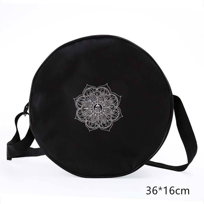 Yoga Wiel Bag Nylon Black Mandala Bloem Yoga Cirkel Tas Grote Capaciteit Dubbele Rits Pilates Wiel Rugzak Fitness Sport Bag
