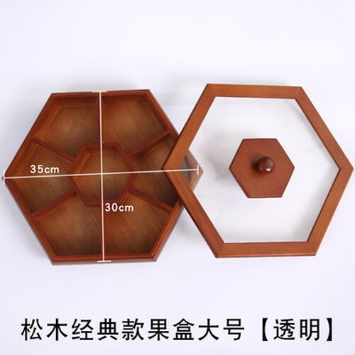 Wooden Square Snack Platter with Lid Multi-purpose Storage Box Divided Grid Fruit Candy Storage Tray Living Room Decor: A