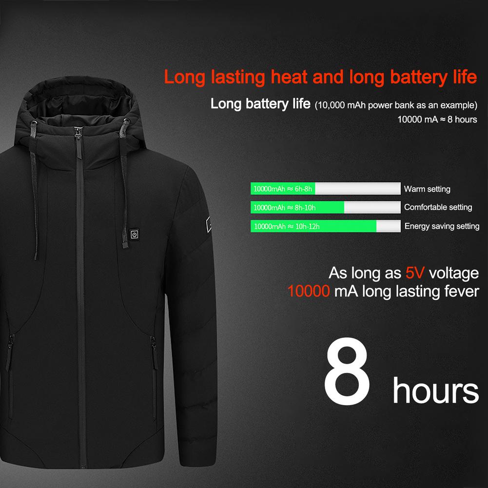 Heated Jacket Fast Heating Smart Electric Heating Suit Windproof Warm Ski Coat USB Hooded Heating Ski Suit High Fabrics