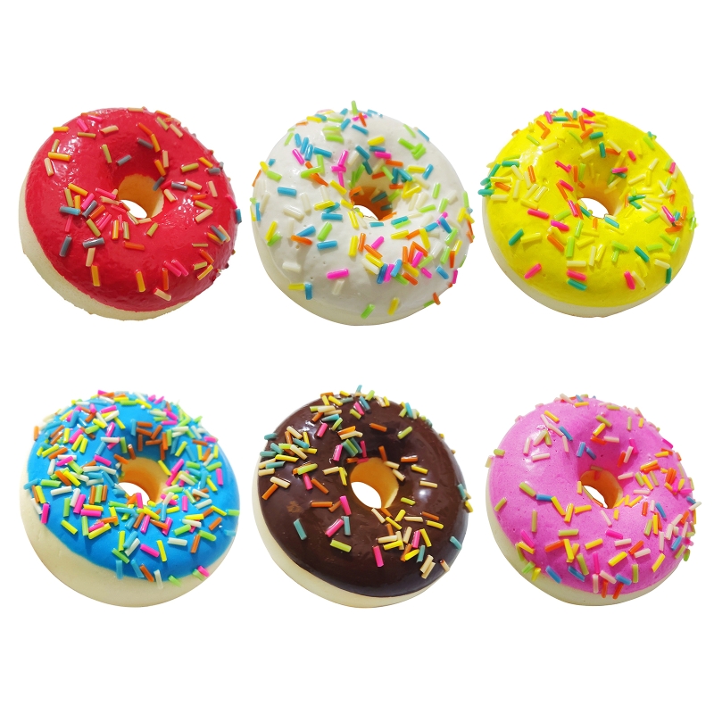 6.2cm künstliche Mini-donuts, squishy-spielzeug, modelllebensmittel, schokoladenkuchenrolle, fotodekorationsrequisiten