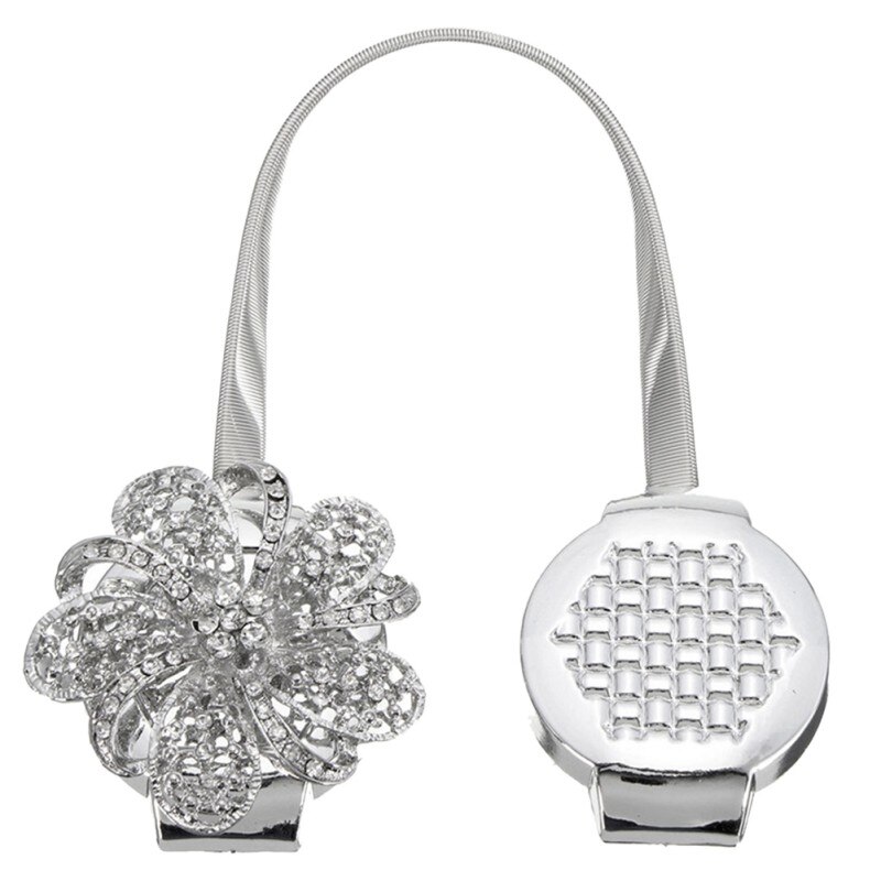 1pc gardinbindare fönsterdekor blomstergardin stansfri installation tieback magnet spänne klämma ståltrådsband tofsar ct: S