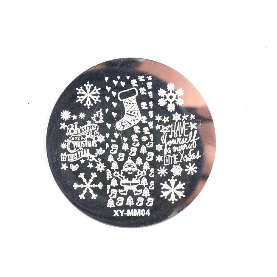 KADS Nagelkunst-Stempelplatte Weihnachten – Mit Elch, Schneemann & Weihnachtsbaum