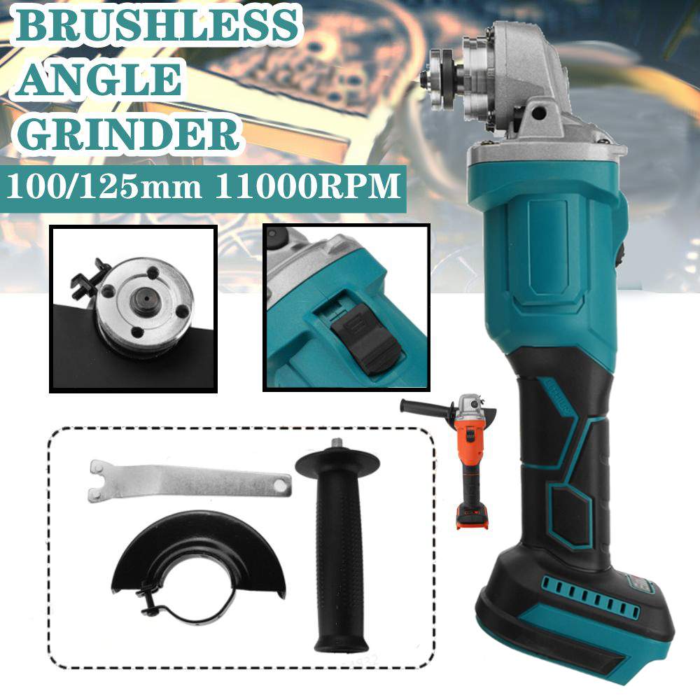 100/125mm 800W 3 Speed Brushless Cordless Impact Angle Grinder For Makita 18V Battery Power Tool Cutting Machine Polisher