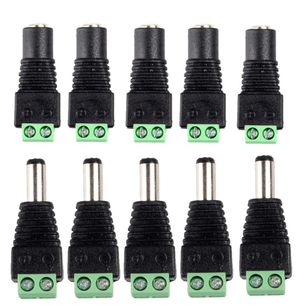 1 paar 5.5mm * 2.1mm Vrouwelijke Mannelijke DC Power Cable Connector Jack Plug Aansluiting Voor LED Strip CCTV security Camera Thuis Applicance: 5pairs