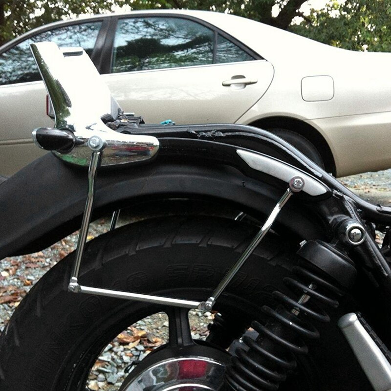 Universal motorcykel sadeltaske bagage taske sideboks beslag (krom)