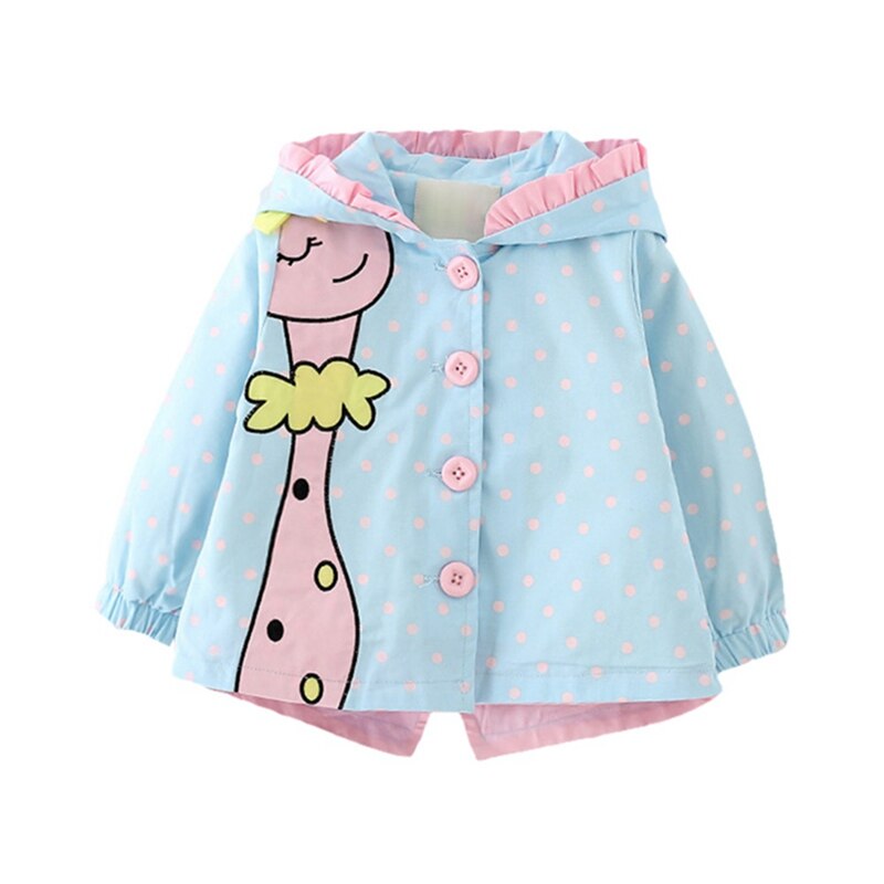 Abrigo cálido con capucha para Otoño e Invierno para bebés y niñas, chaquetas para niños pequeños con bonitos dibujos animados impresos, prendas de vestir exteriores, atuendo de 3 a 36M